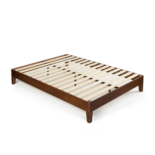 Low Profile Solid Wood Platform Bed Frame in Espresso Finish