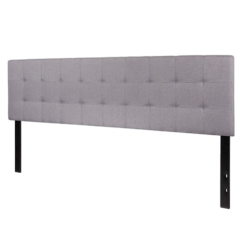 Modern Light Grey Fabric Upholstered Panel Headboard