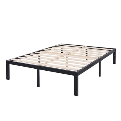 Heavy Duty Metal Platform Bed Frame with Wood Slats 3,500 lbs Weight Limit