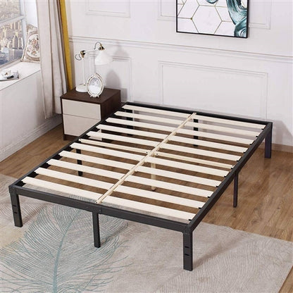 Heavy Duty Metal Platform Bed Frame with Wood Slats 3,500 lbs Weight Limit