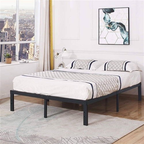 Heavy Duty Metal Platform Bed Frame with Wood Slats 3,500 lbs Weight Limit