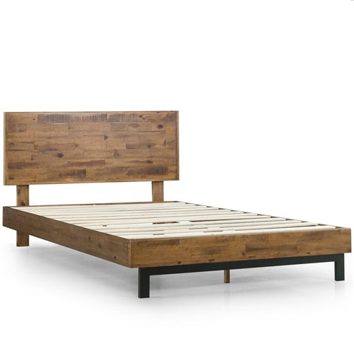 Rustic FarmHome Low Profile Pine Slatted Platform Bed