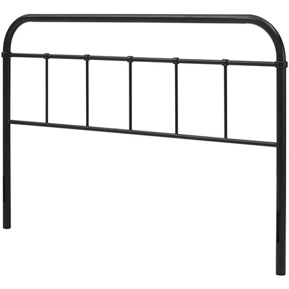 King size Vintage Dark Brown Metal Headboard with Rounded Corners