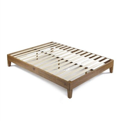 Modern Platform Bed Frame in Rustic Pine Finish