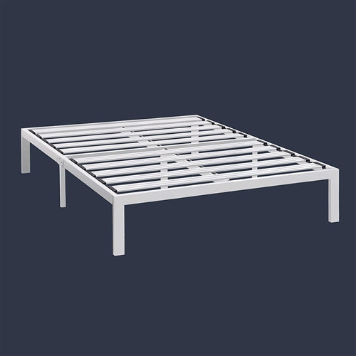 Heavy Duty Metal Platform Bed Frame in White