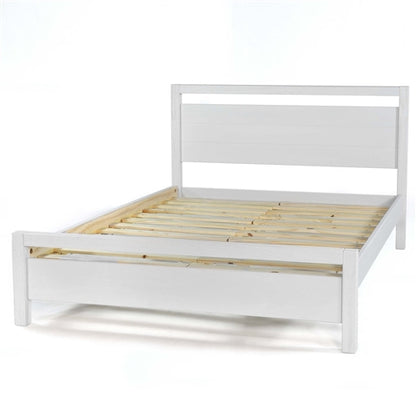 FarmHouse Traditional Rustic White Platform Bed