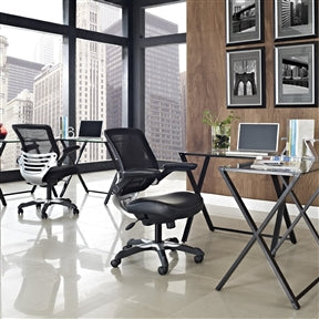 Modern Black Mesh Back Ergonomic Office Chair with Flip-up Arms