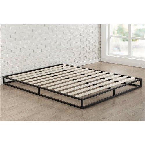 6-inch Low Profile Metal Platform Bed Frame with Wooden Support Slats