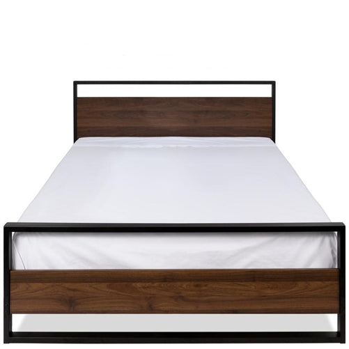 Modern FarmHome Queen Low Profile Metal Wood Platform Bed