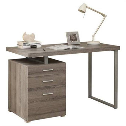 Modern Home Office Computer Desk in Dark Taupe Wood Finish