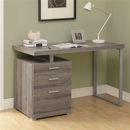 Modern Home Office Computer Desk in Dark Taupe Wood Finish