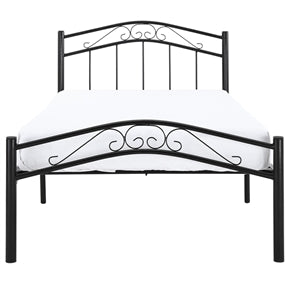 Twin size Black Metal Platform Bed with Headboard and Footboard