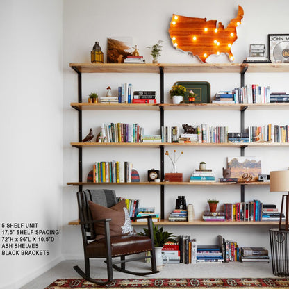 Wall Mount 4 Shelf Unit: 54.5" H