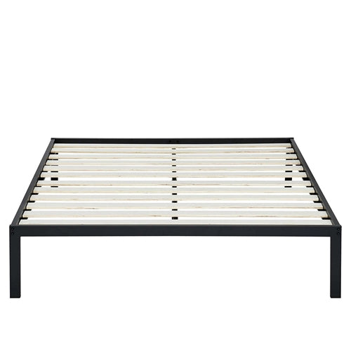 Queen size Steel Metal Platform Bed Frame with Wood Slats