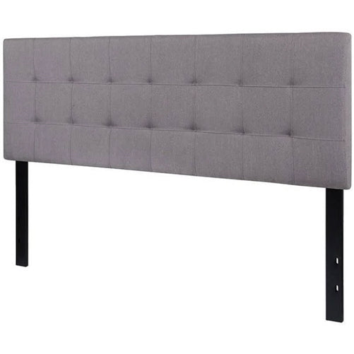 Modern Light Grey Fabric Upholstered Panel Headboard