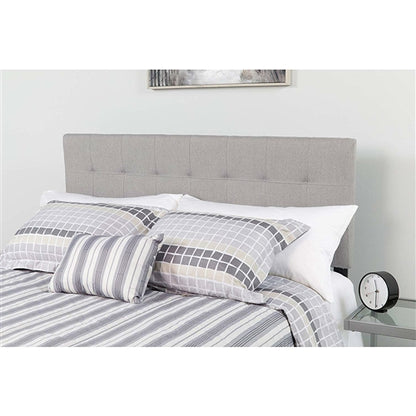 Modern Light Grey Fabric Upholstered Panel Headboard