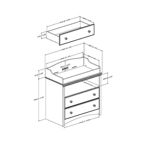 Baby Furniture 2 Drawer Diaper Changing Table in Espresso