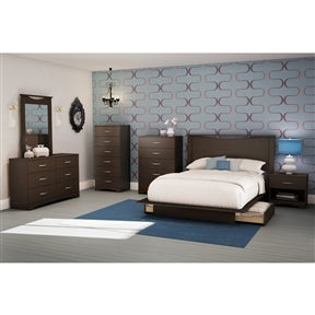 Modern 5 Drawer Bedroom Chest in Chocolate Finish