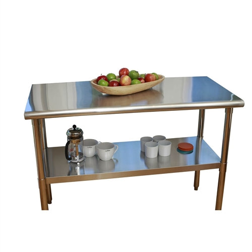 Stainless Steel Top Food Safe Prep Table Utility Work Bench with Bottom Shelf