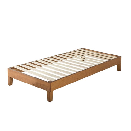 Classic Solid Wood Slat Platform Bed Frame in Natural Finish