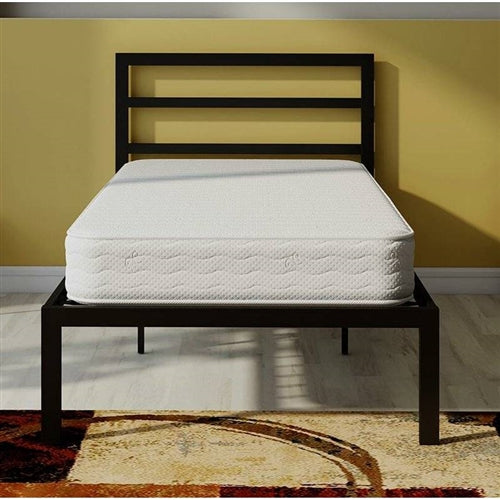 Black Metal Platform Bed Frame with Headboard Included