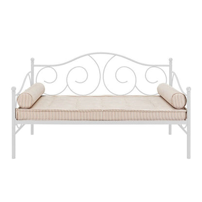 Twin White Metal Daybed with Scrolling Final Detailing