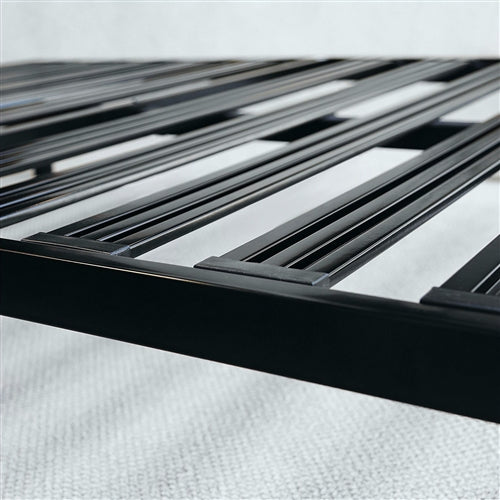 Twin size Sturdy Black Metal Platform Bed Frame with Wide Steel Slats