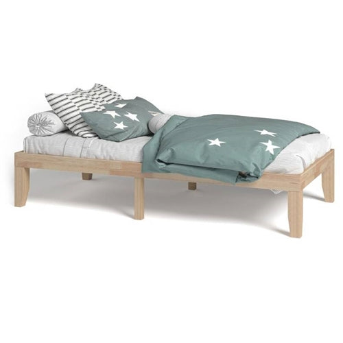 Solid Wood Platform Bed Frame in Natural Finish