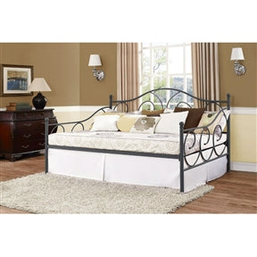 Full Metal Daybed Frame Contemporary Design Day Bed in Bronze Pewter Finish