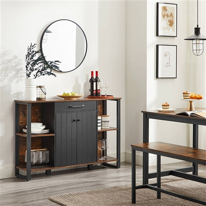 Farmhouse Rustic Wood Buffet Dining Sideboard Storage Cabinet