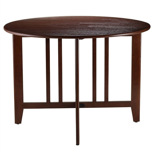 Mission Style Round 42-inch Double Drop Leaf Dining Table