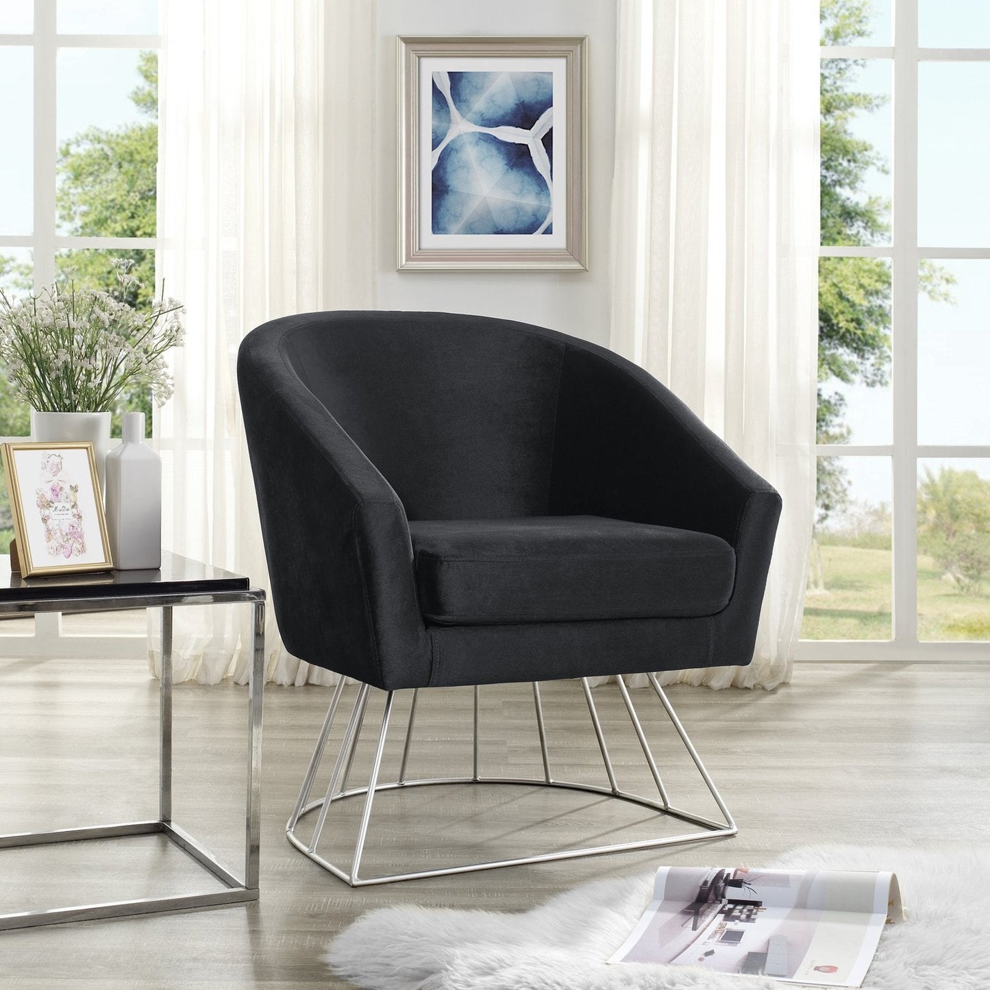 Adalene Velvet Accent Chair