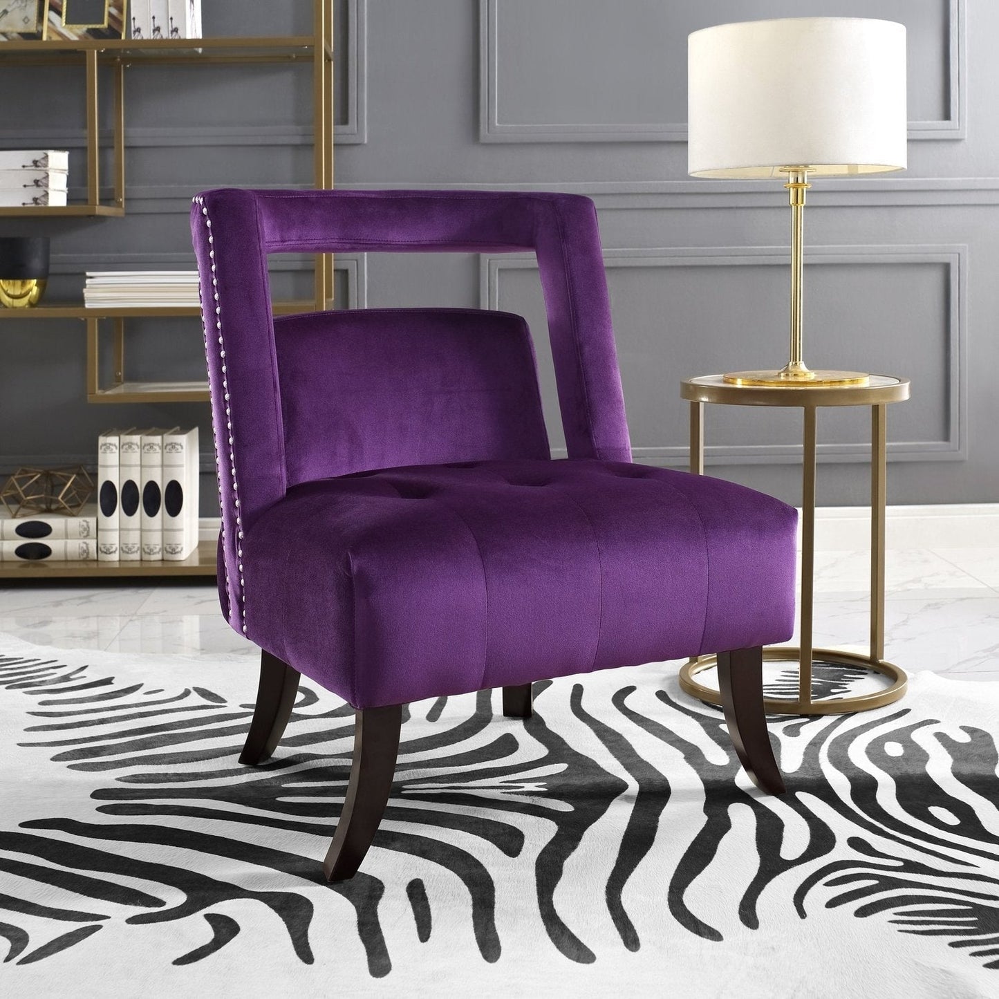 Salvador Velvet Armless Accent Chair