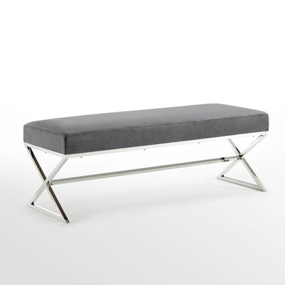 Aurora Velvet X-Leg Bench