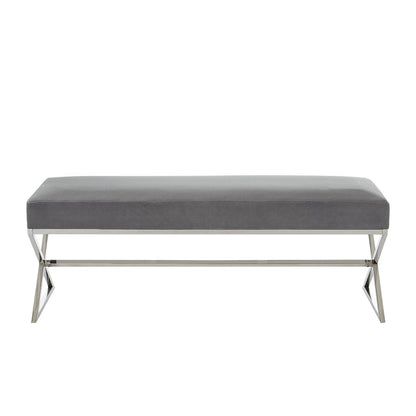 Aurora Velvet X-Leg Bench