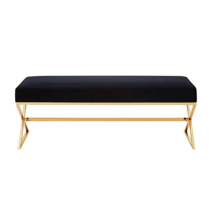 Aurora Velvet X-Leg Bench