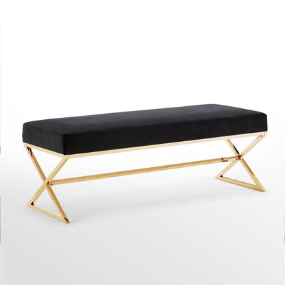 Aurora Velvet X-Leg Bench