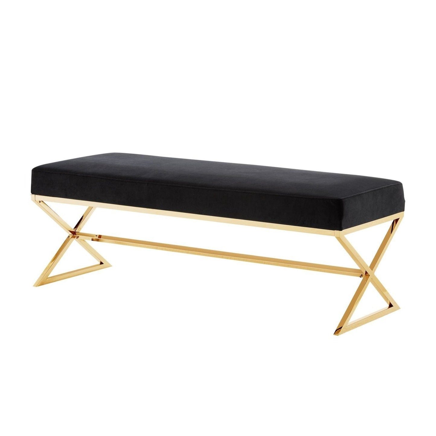 Aurora Velvet X-Leg Bench