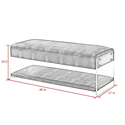 Galileo PU Leather Shelf Bench