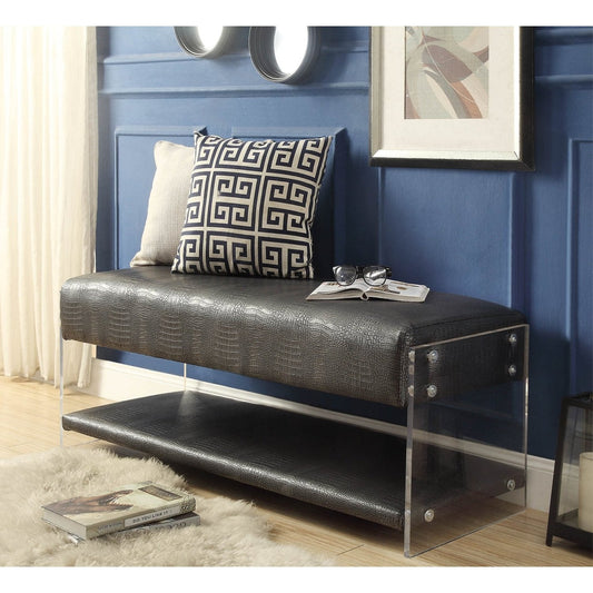 Galileo PU Leather Shelf Bench