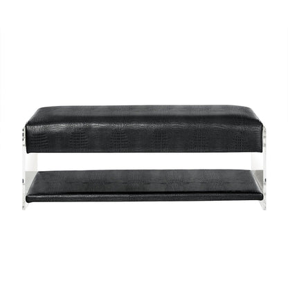 Galileo PU Leather Shelf Bench