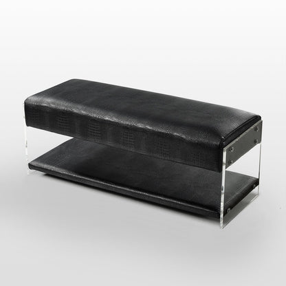 Galileo PU Leather Shelf Bench