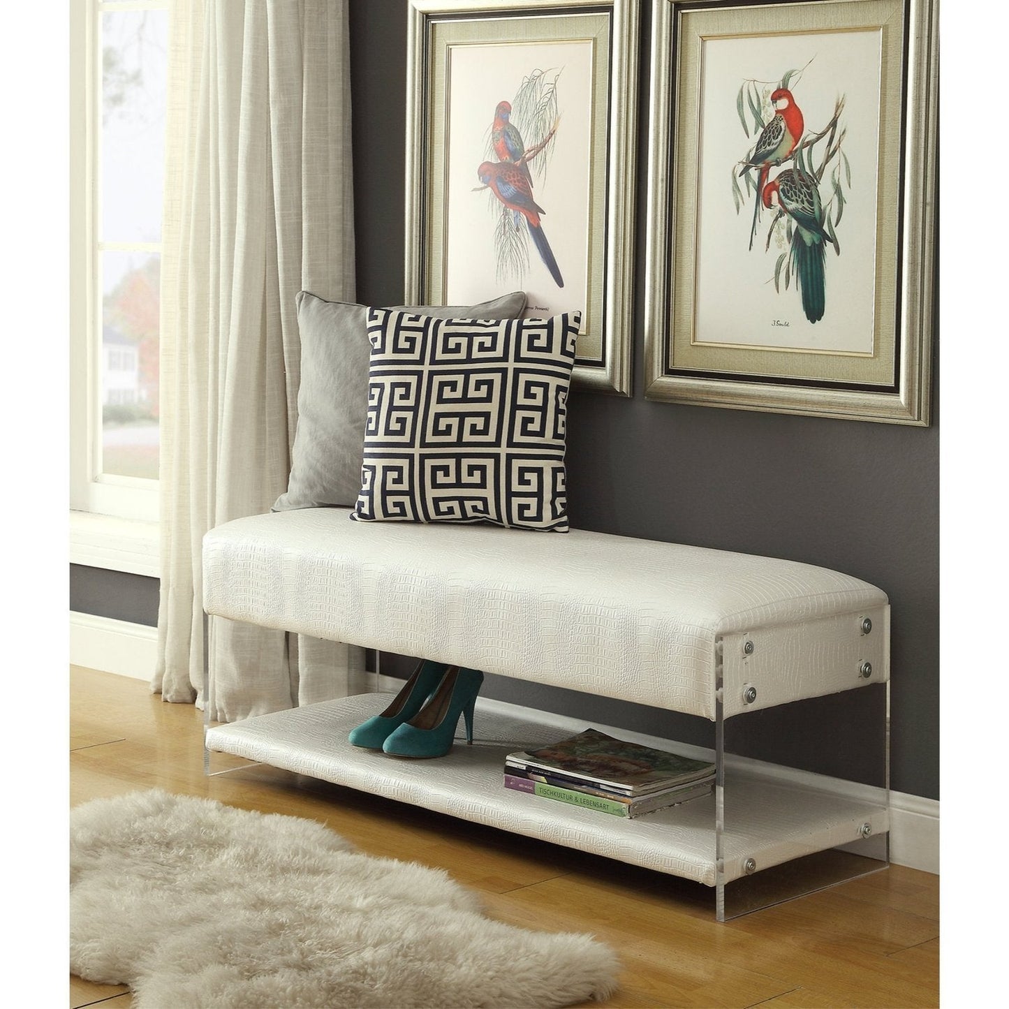 Galileo PU Leather Shelf Bench