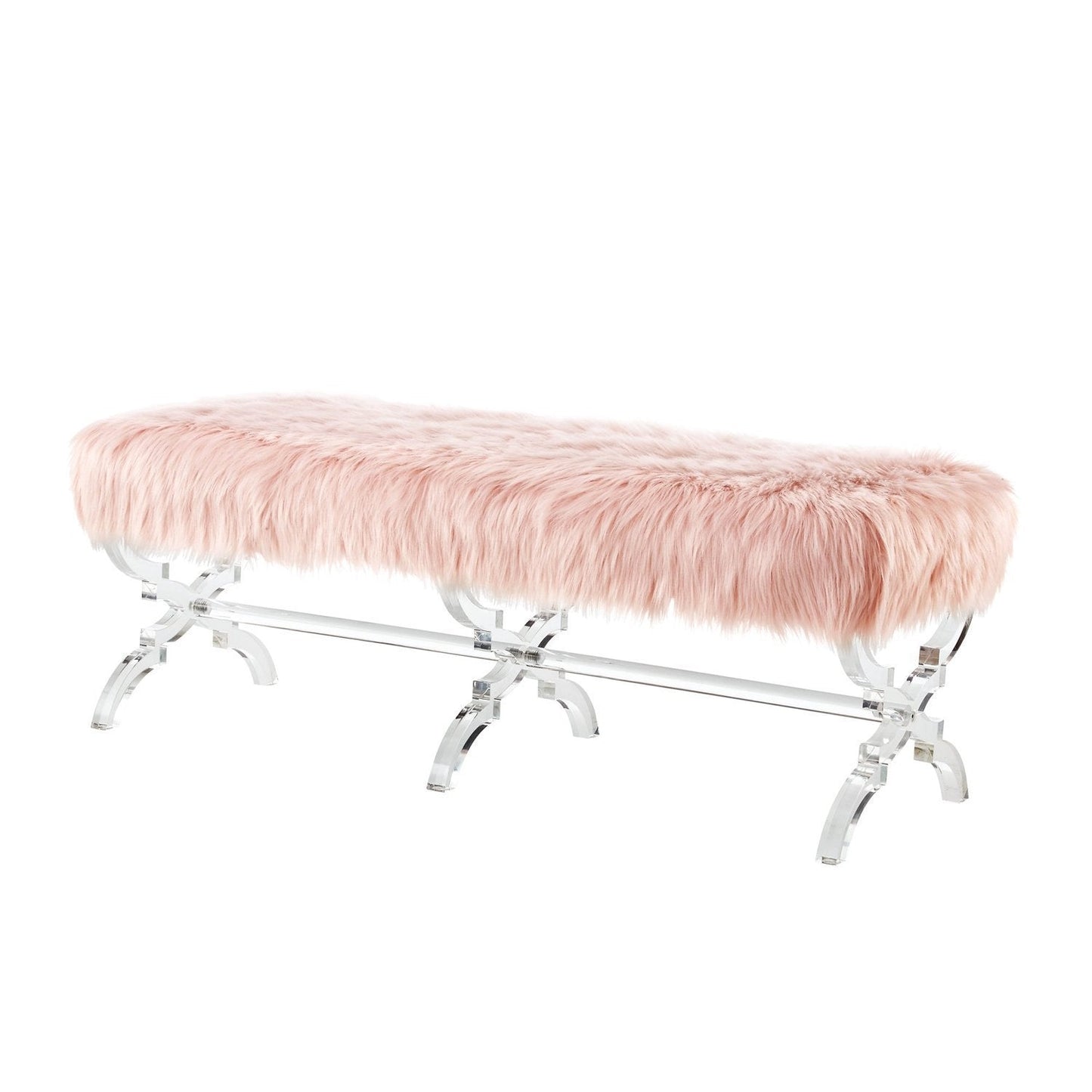 Giselle Faux Fur X-Leg Bench