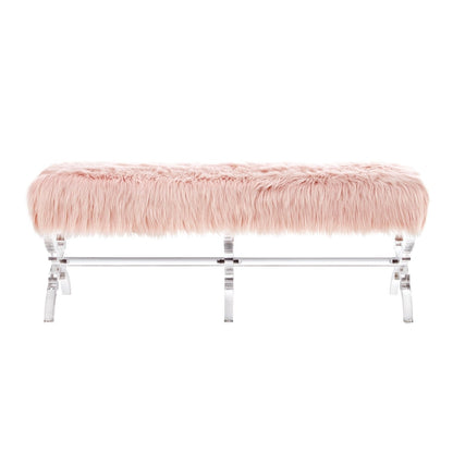 Giselle Faux Fur X-Leg Bench