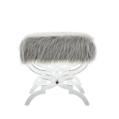 Giselle Faux Fur X-Leg Bench