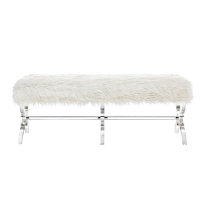 Giselle Faux Fur X-Leg Bench