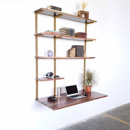 Floating Desk + 4 Shelves