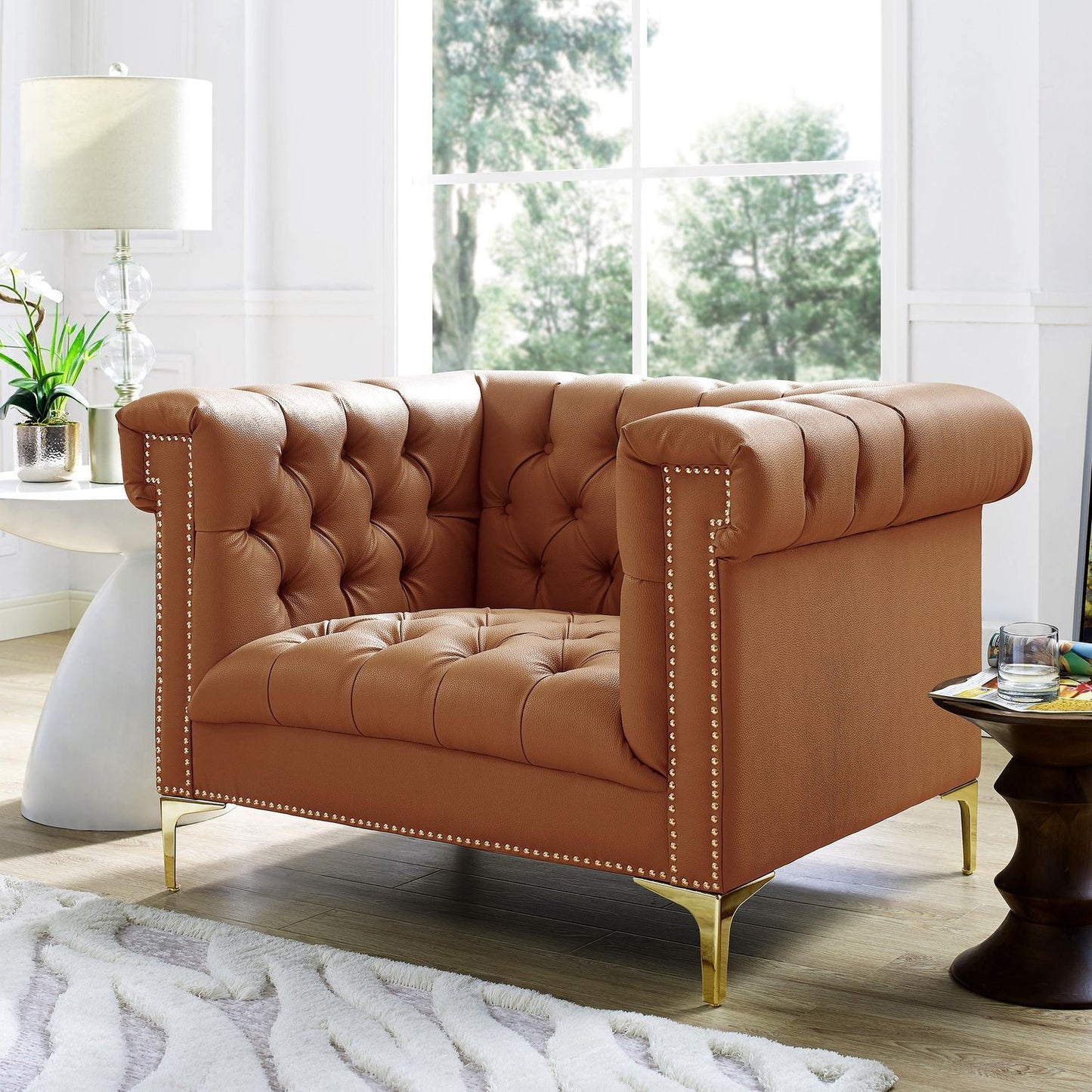 Oxford PU Leather Club Chair