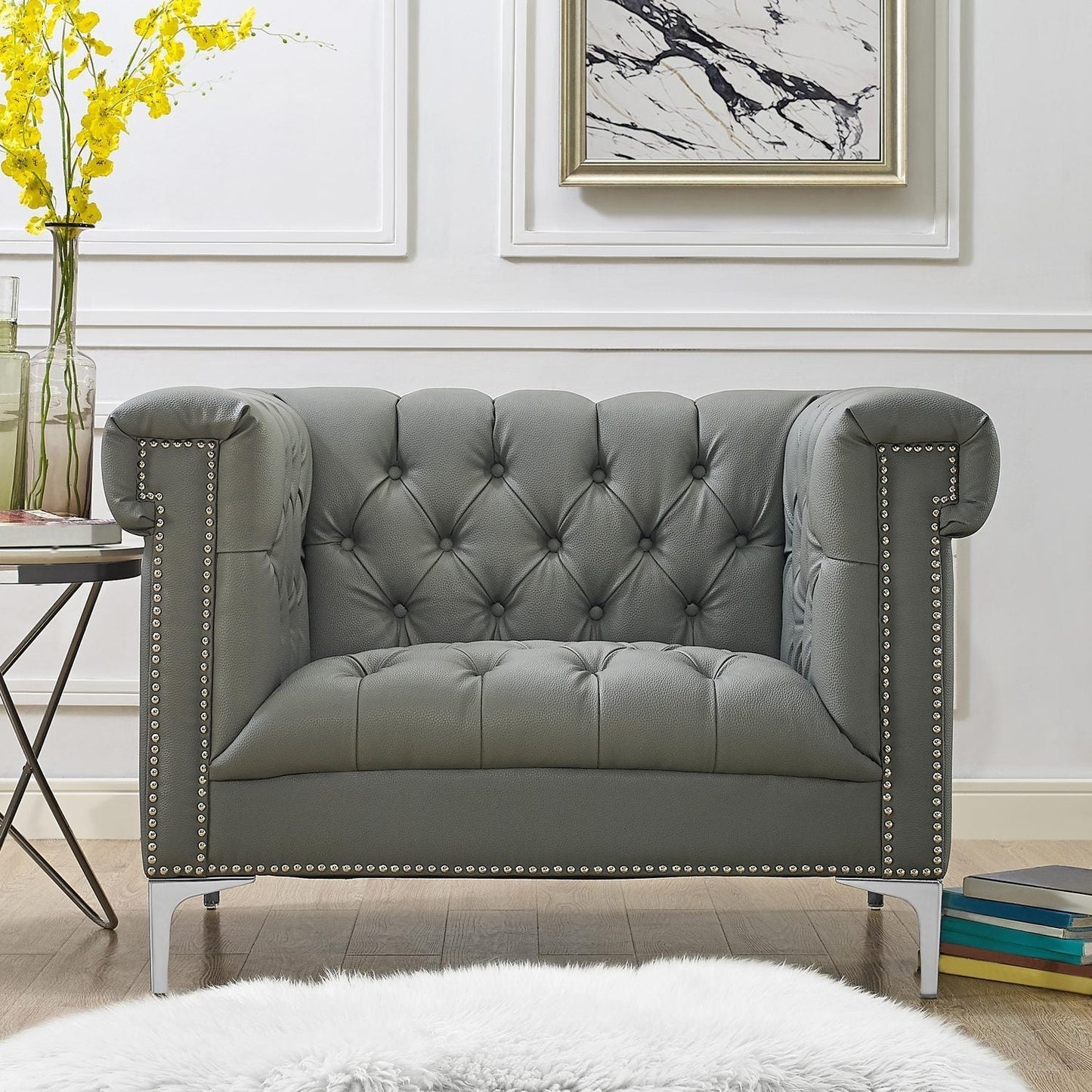 Oxford PU Leather Club Chair